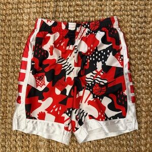 Nike Boys Red, Black & White Athletic Basketball Shorts NWOT